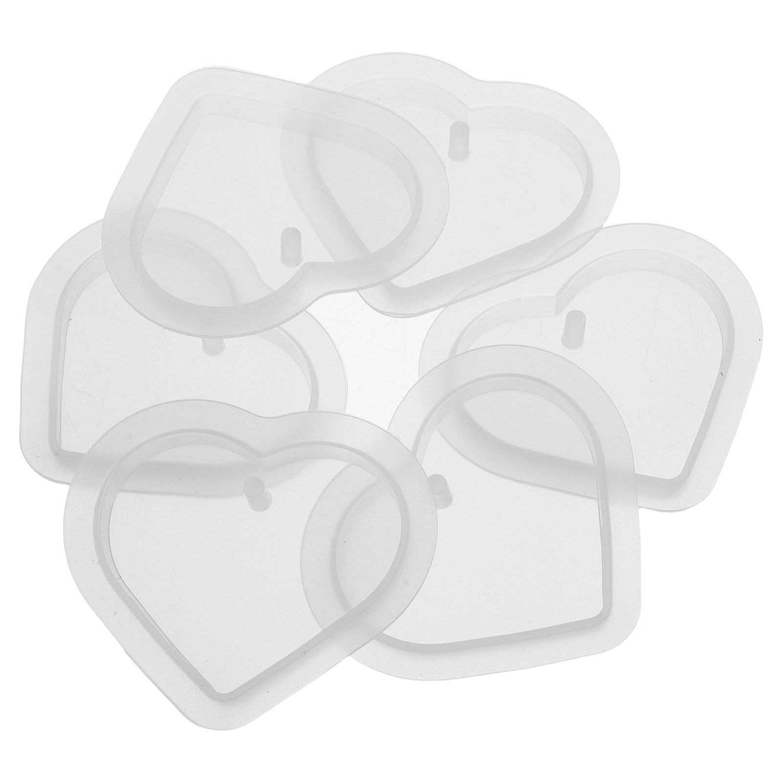 Art And Craft Valentine - 6Pcs Silicone Heart Resin Molds DIY