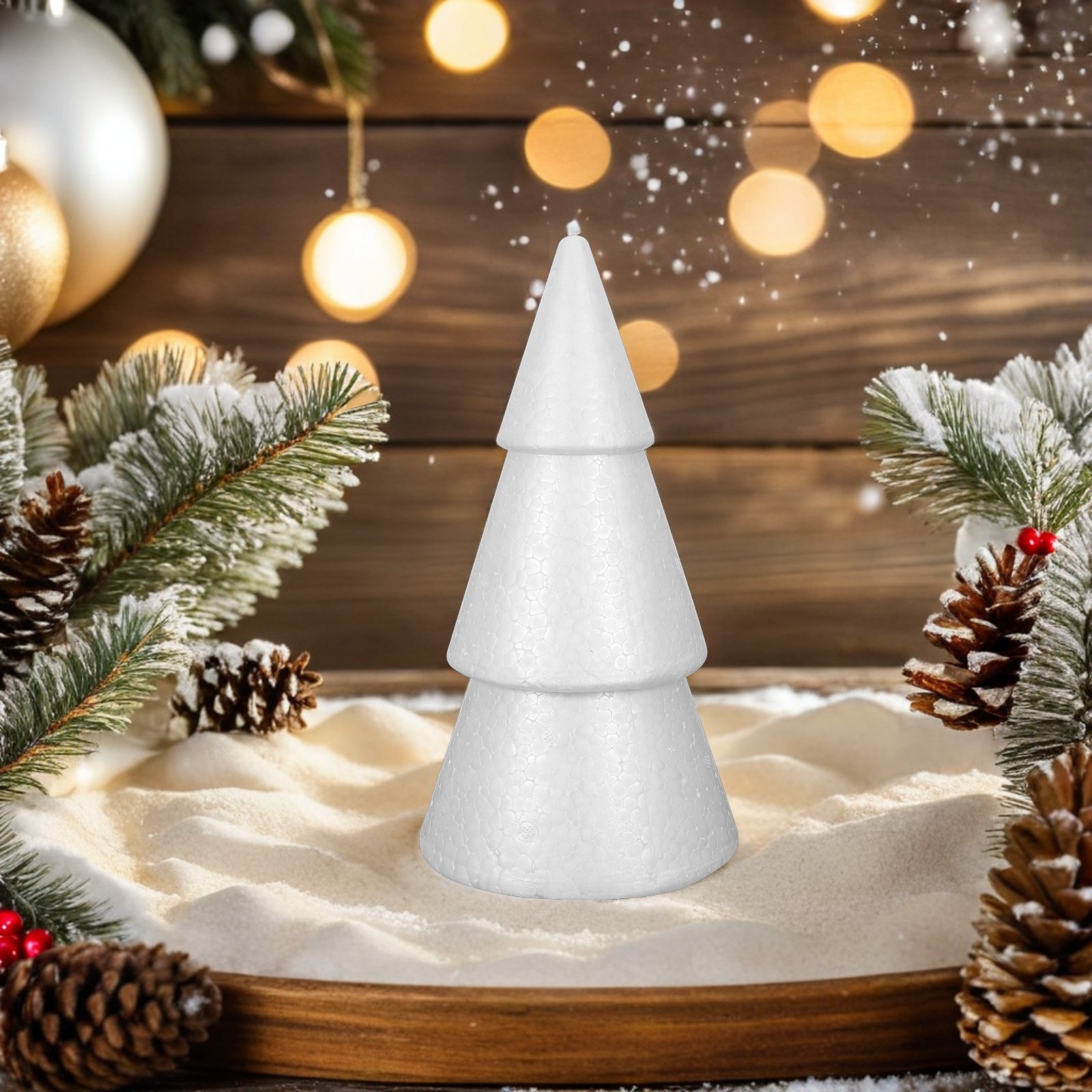 Art Craft Tree - 6Pcs Christmas Tree Foam Cones White