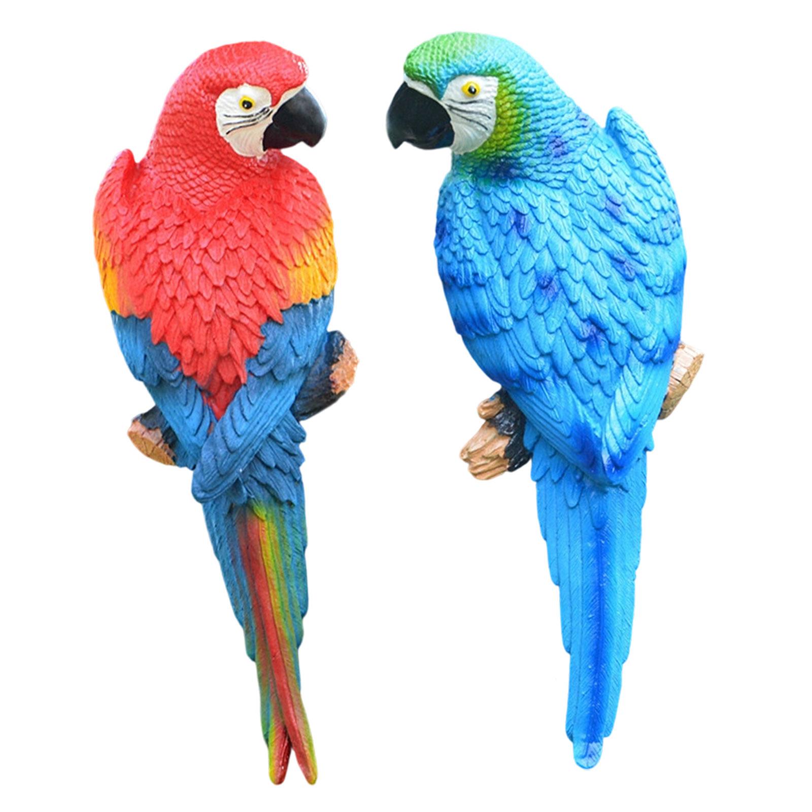 2 Pieces Parrot Figurines Yard - Art Craft Tree 评论和价格