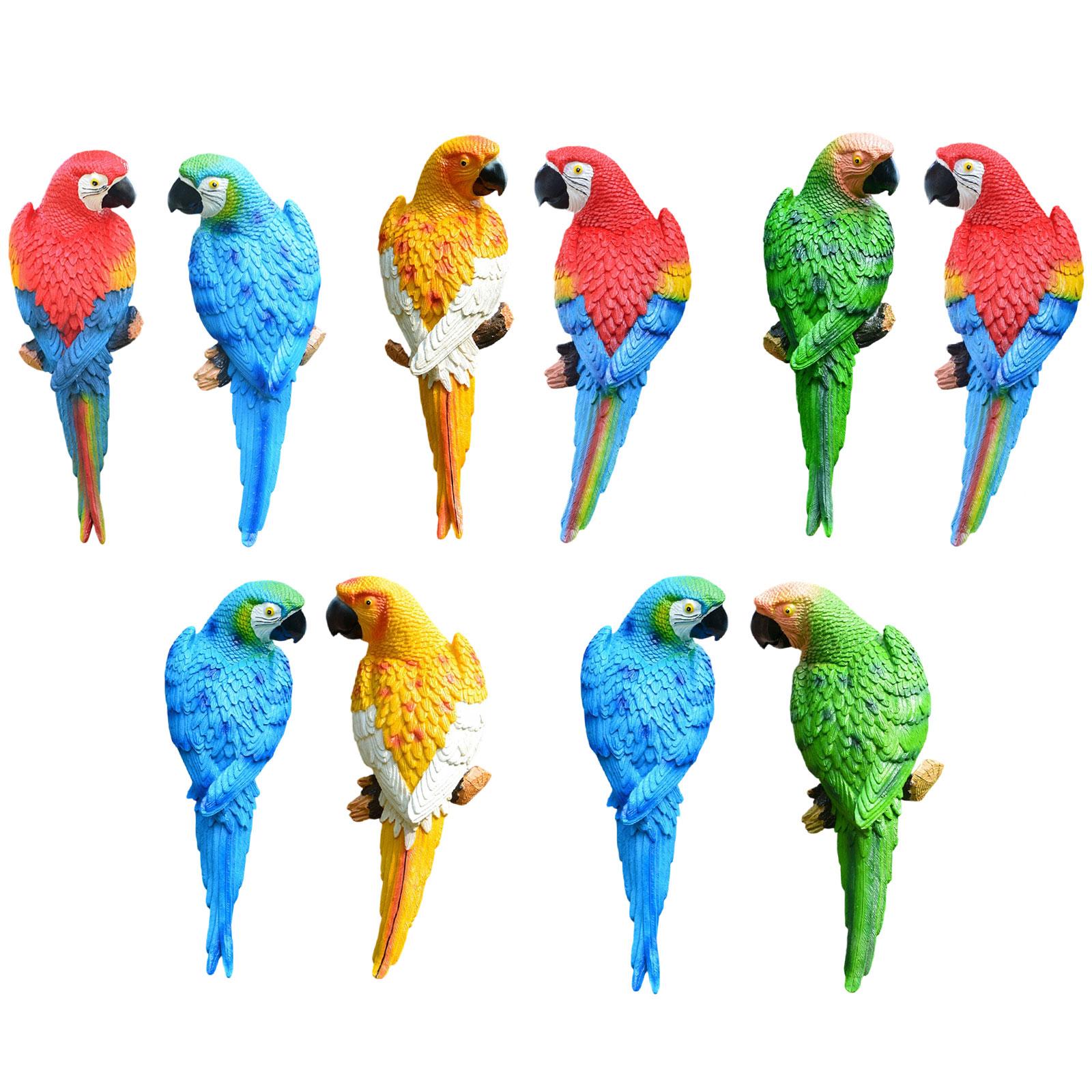 2 Pieces Parrot Figurines Yard - Art Craft Tree 评论和价格