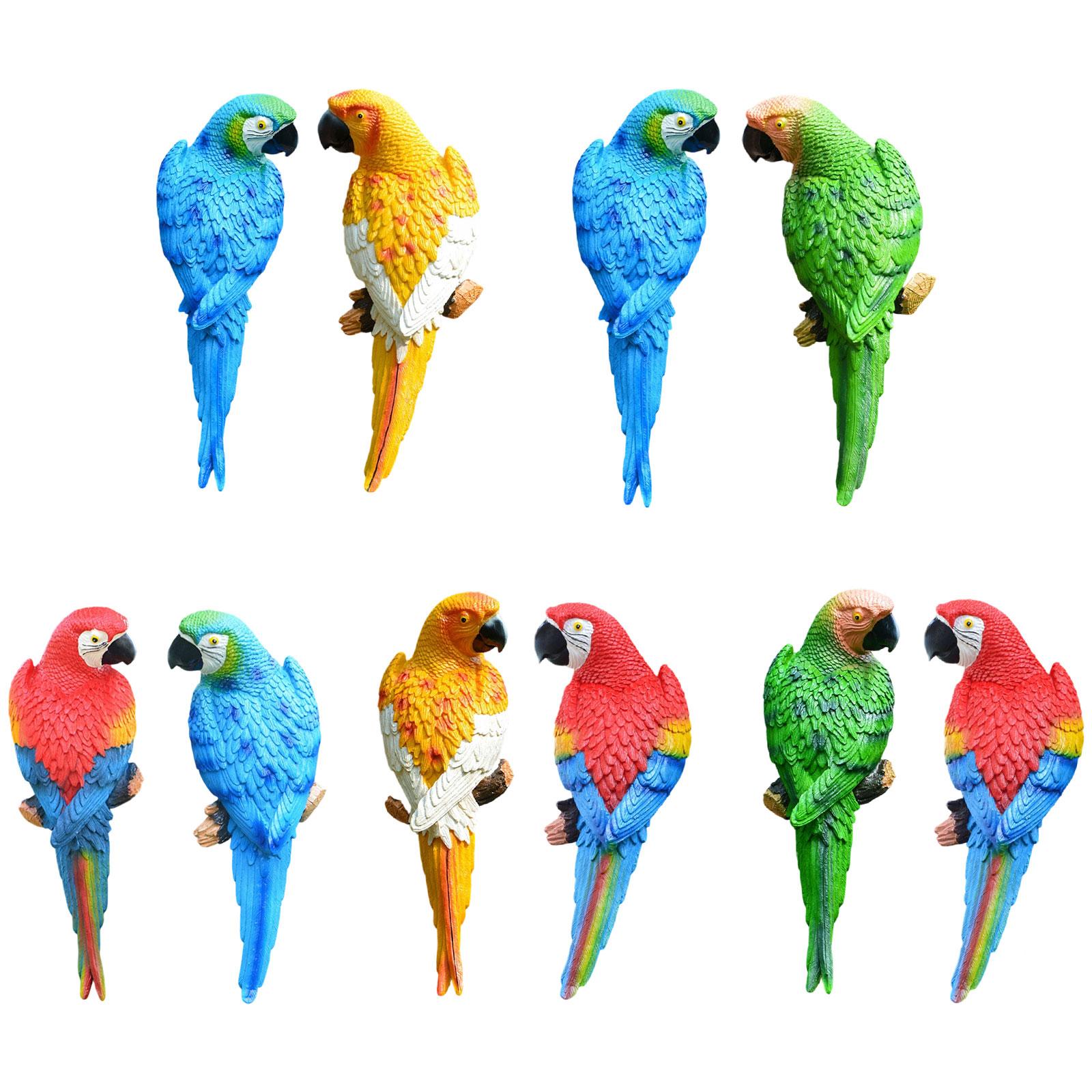 2 Pieces Parrot Figurines Yard - Art Craft Tree 评论和价格