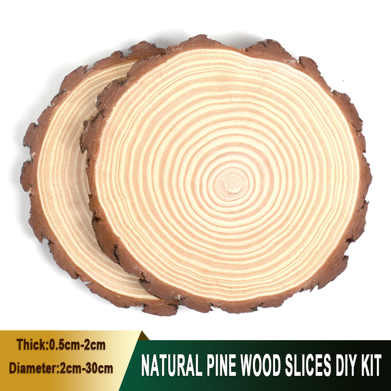 1-30Pcs Natural Pine Wood Slic - Art Craft Tree 评论和价格