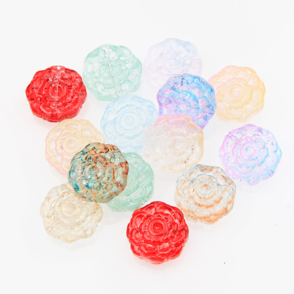 30pcs Glass Rose Flower Beads  - Art Craft Flower Making 评论和价格