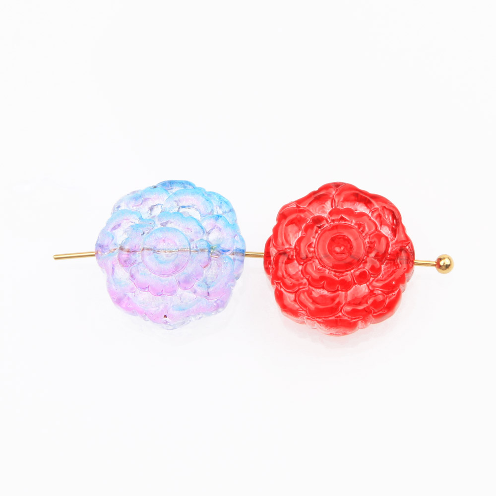 30pcs Glass Rose Flower Beads  - Art Craft Flower Making 评论和价格