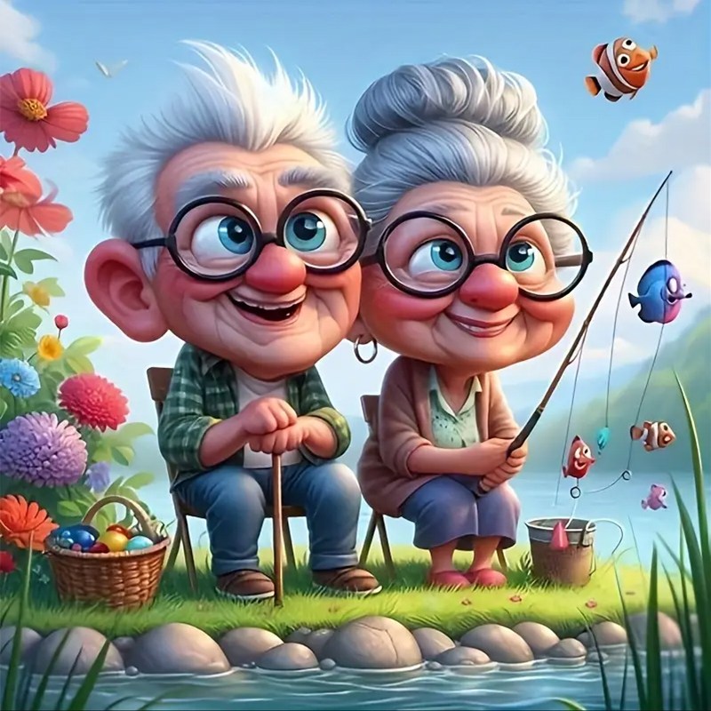Grandparents Fishing Diamond P - Art Craft Website 评论和价格