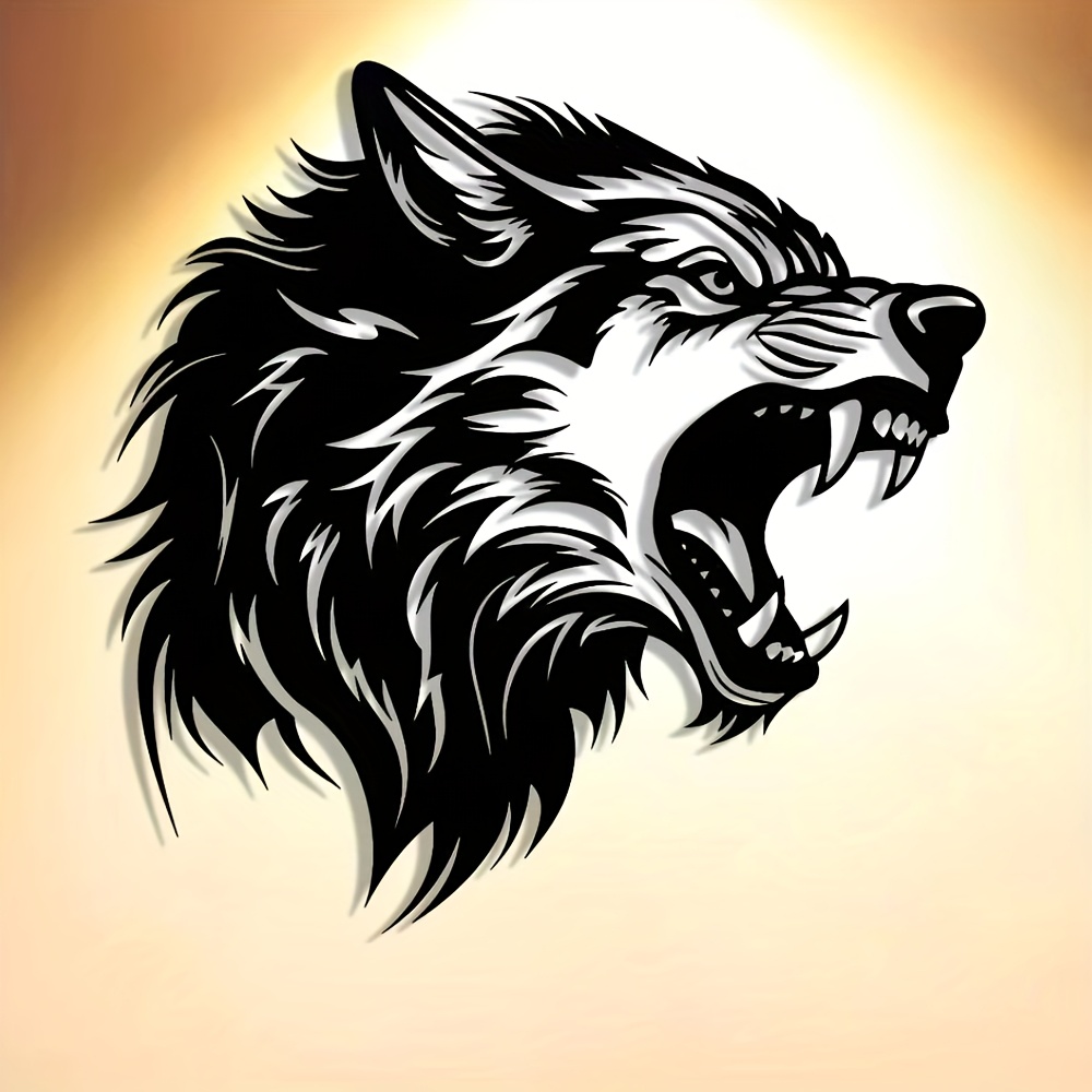 CIFBUY Wolf Head Metal Wall Ar - Art Craft Bar 评论和价格