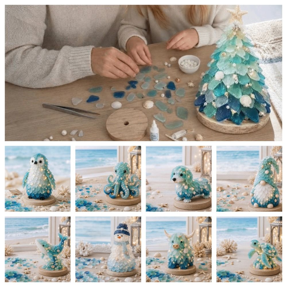 Layer Sea Glass Sea Glass Chri - Art Craft Tree 评论和价格