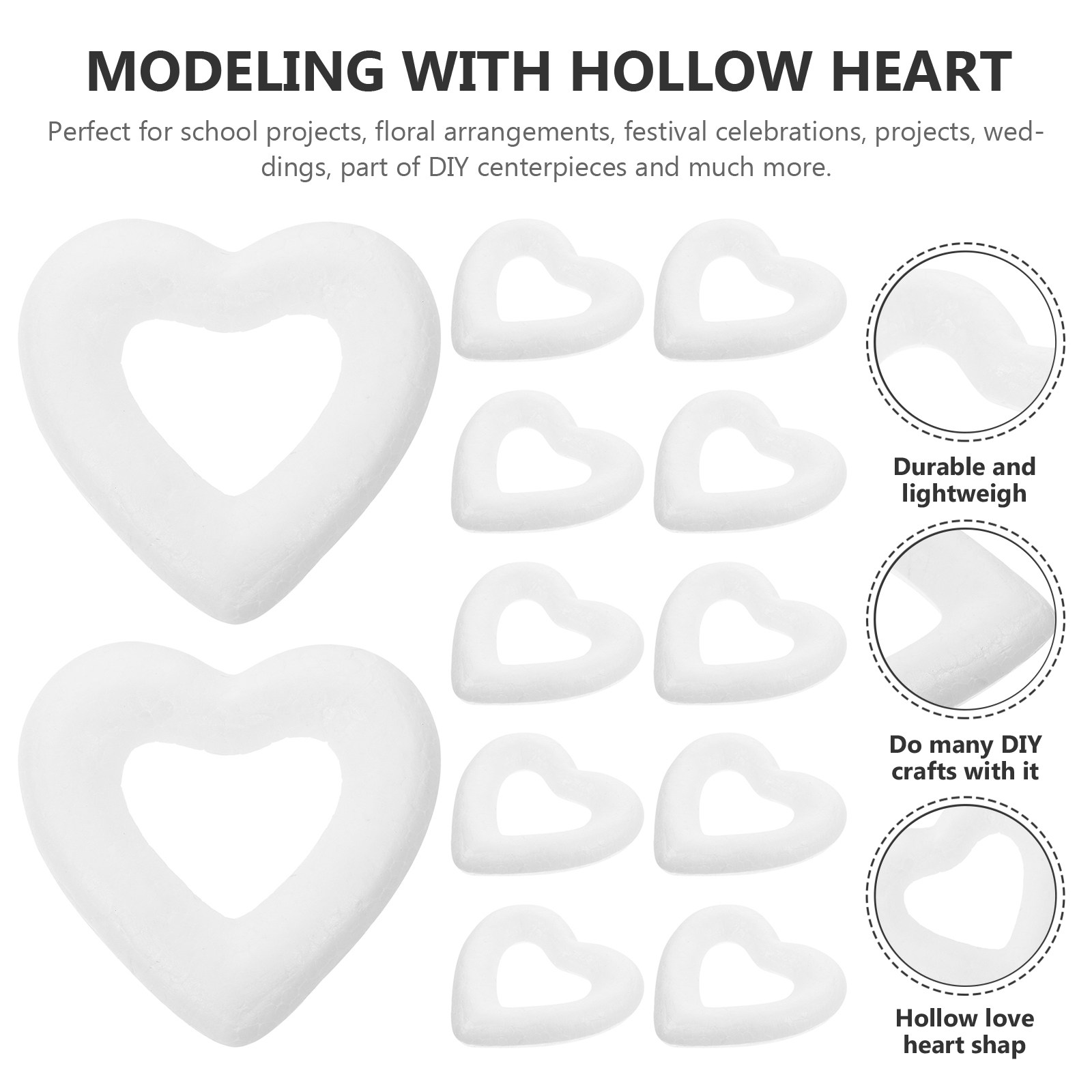 48Pcs 6Cm White Hollow Love He - Art And Craft Valentine 评论和价格