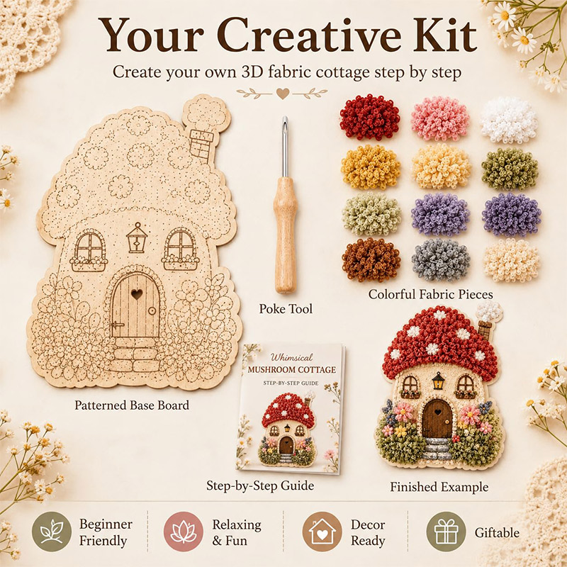 3D Mushroom House Poke Art DIY - Art Craft Website 评论和价格