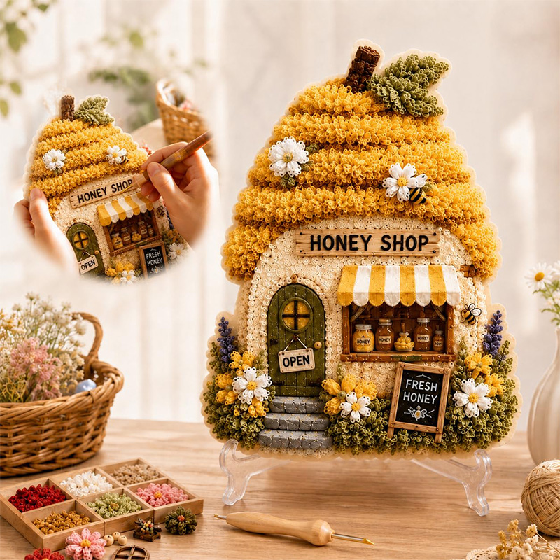 3D Mushroom House Poke Art DIY - Art Craft Website 评论和价格
