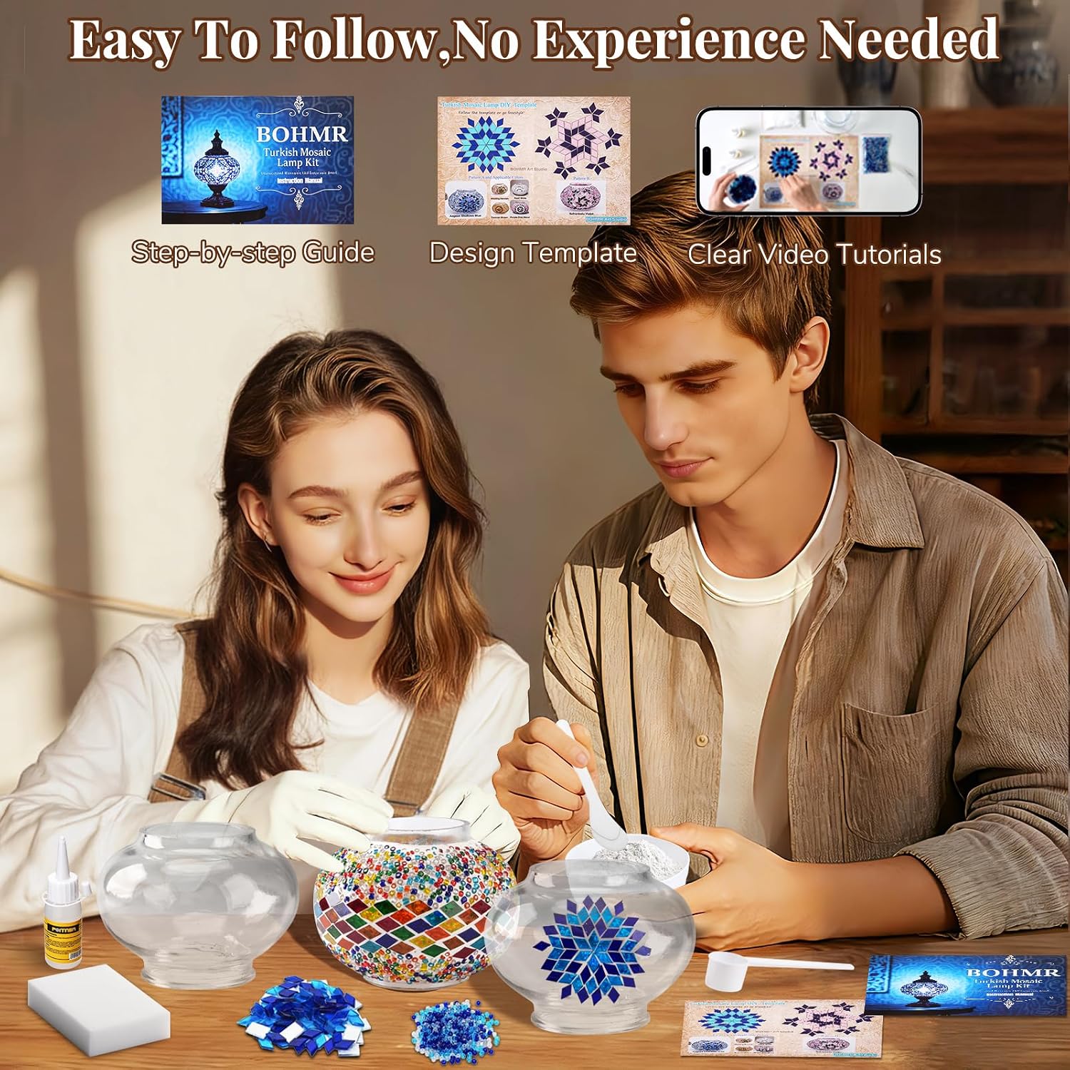DIY 3 Globe Turkish Mosaic Lam - Art Craft Usa 评论和价格
