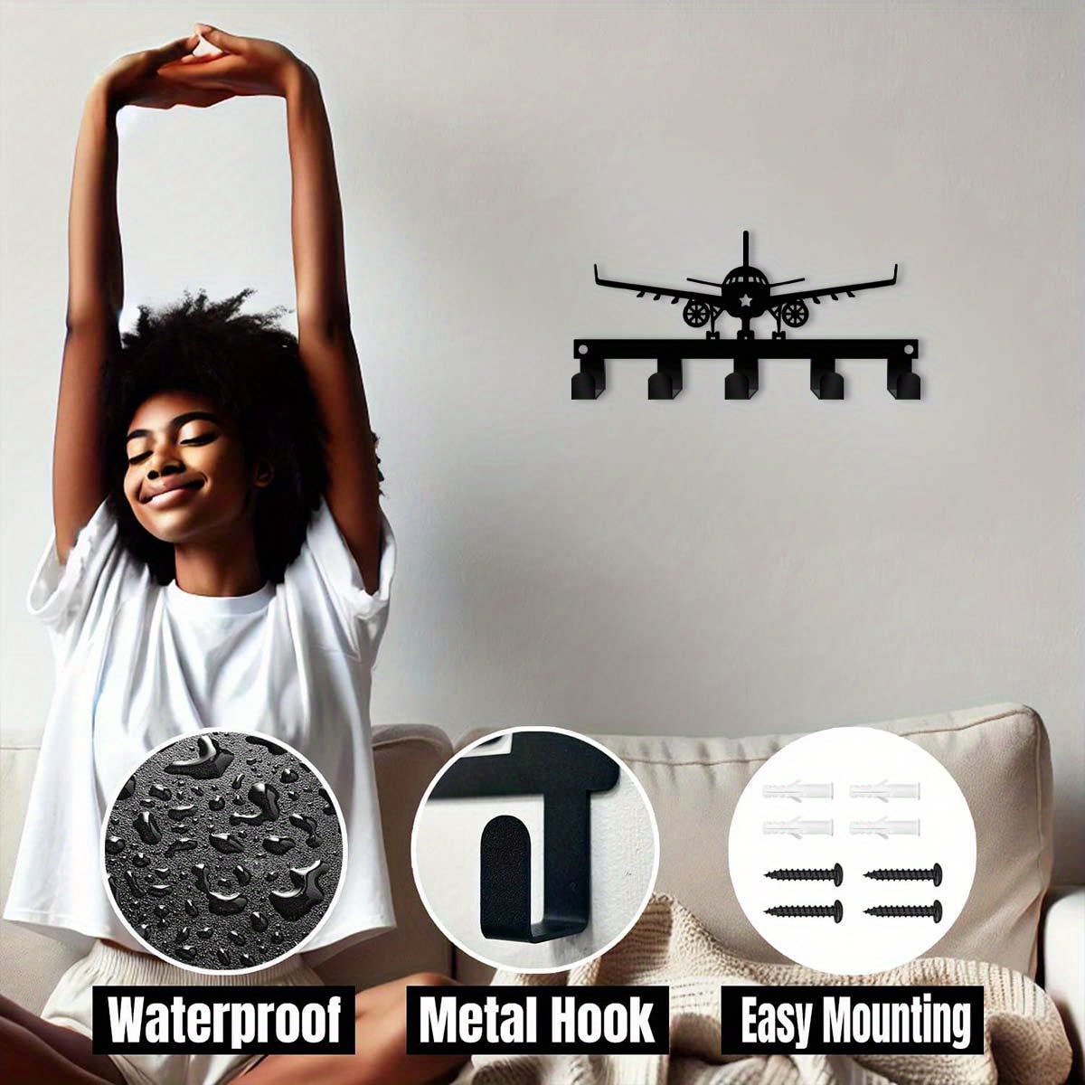 CIFBUY Airplane Metal Wall Art - Art Craft Bar 评论和价格