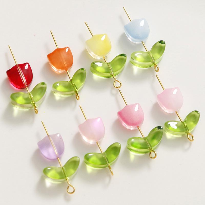 Lampwork  Flower Beads 30Pcs M - Art Craft Flower Making 评论和价格