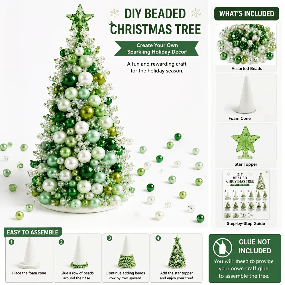 DIY Beaded Christmas Tree Kit, - Art Craft Tree 评论和价格
