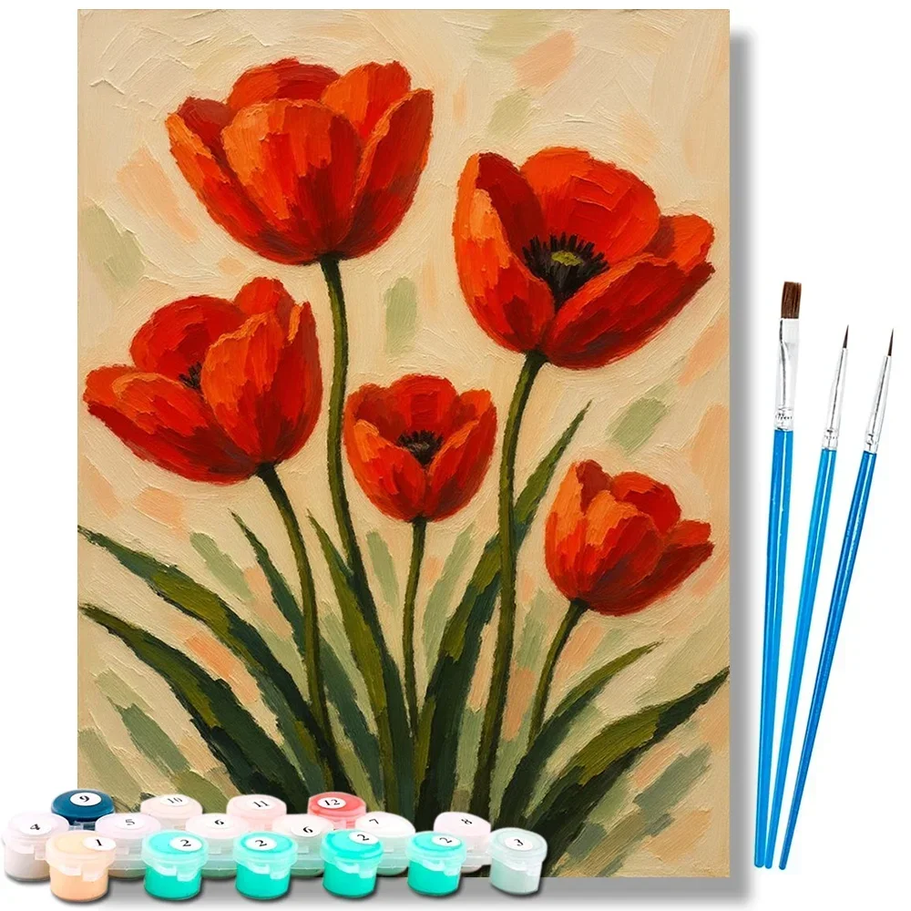 Tulip Diy Art Paint By Numbers - Art And Craft Valentine 评论和价格